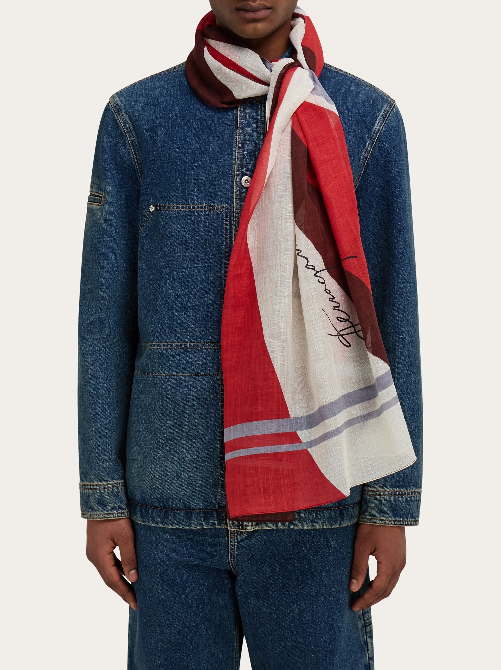 Linen blend stole - 3