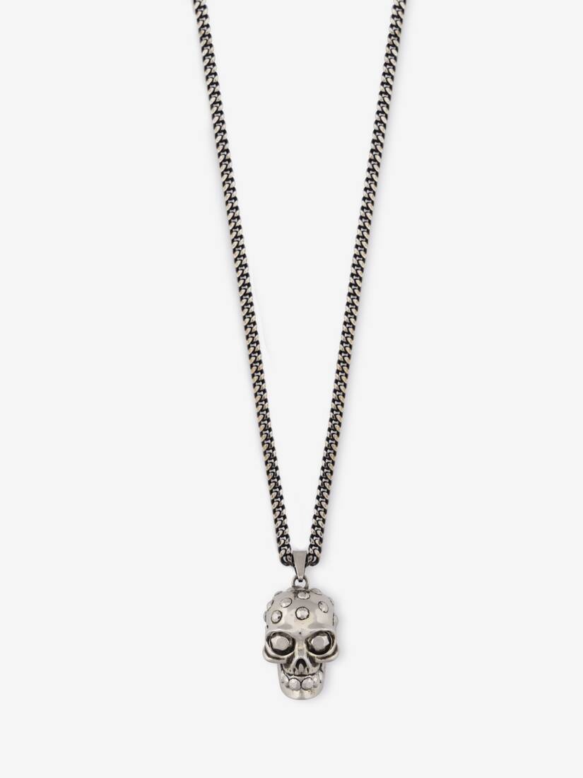 Men's The Knuckle Skull Necklace in Antique Silver - 2