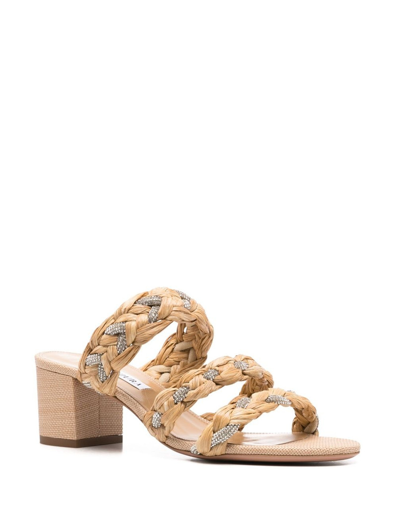 AQUAZZURA 50mm Costiera Crystal mules outlook