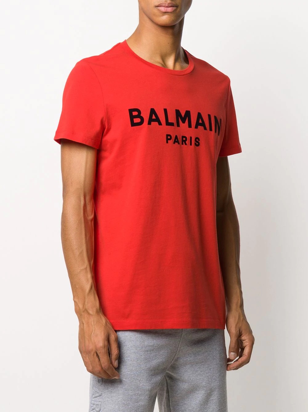 Balmain logo flocked T-shirt - 3