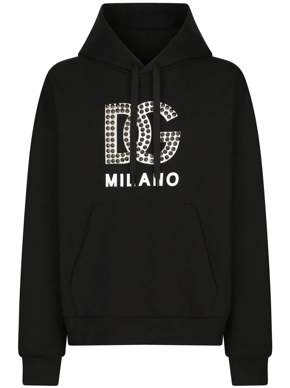 logo-print studded hoodie - 1