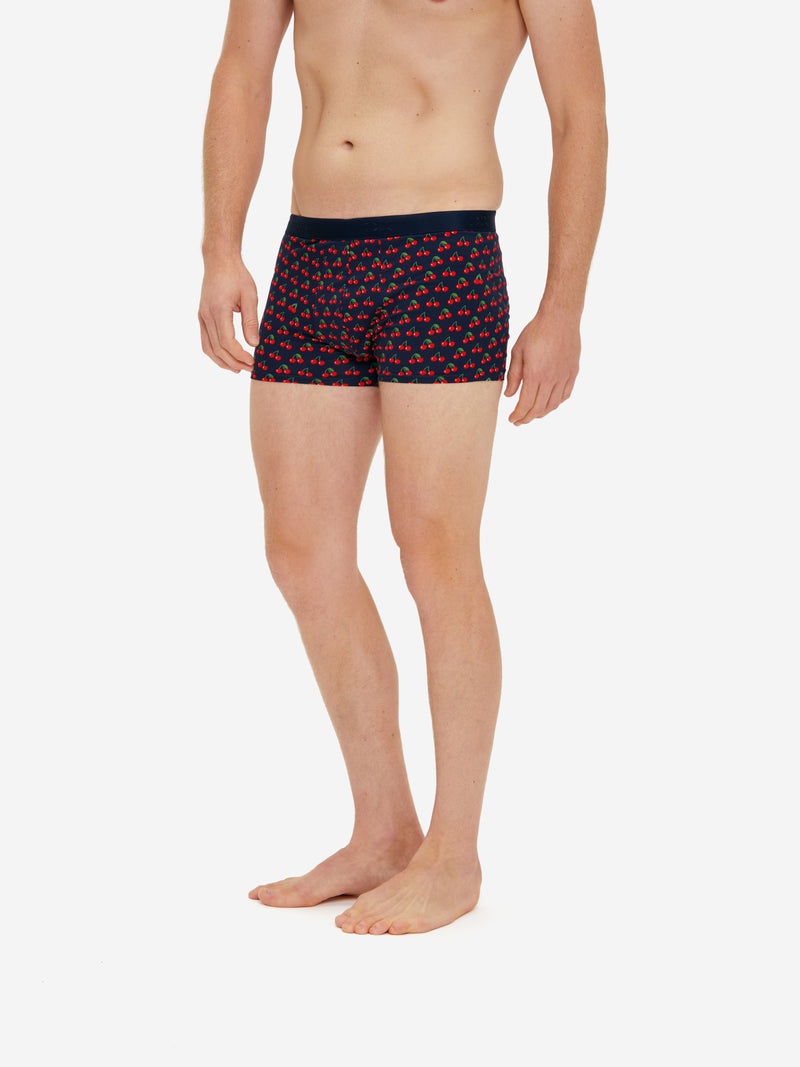 Men's Boxer Briefs Cherry Pima Cotton Stretch Navy - 5