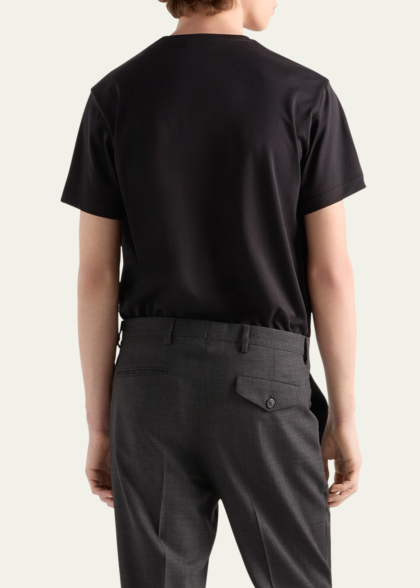 Men's Interlock Cotton Chest-Logo Crewneck T-Shirt - 3