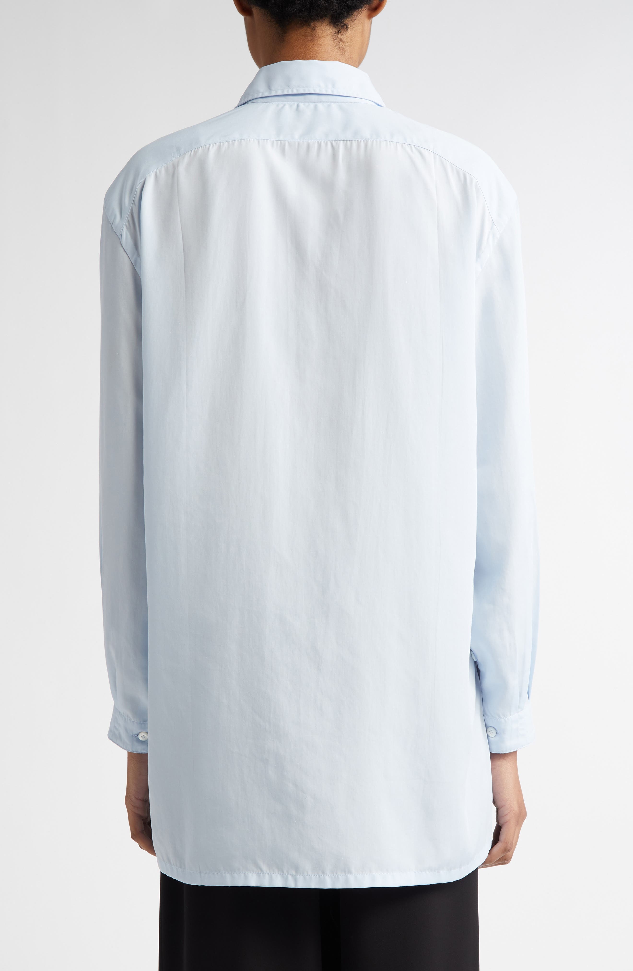 SETCHU Origami Side Slit Button-Up Shirt in Light Blue at Nordstrom - 4