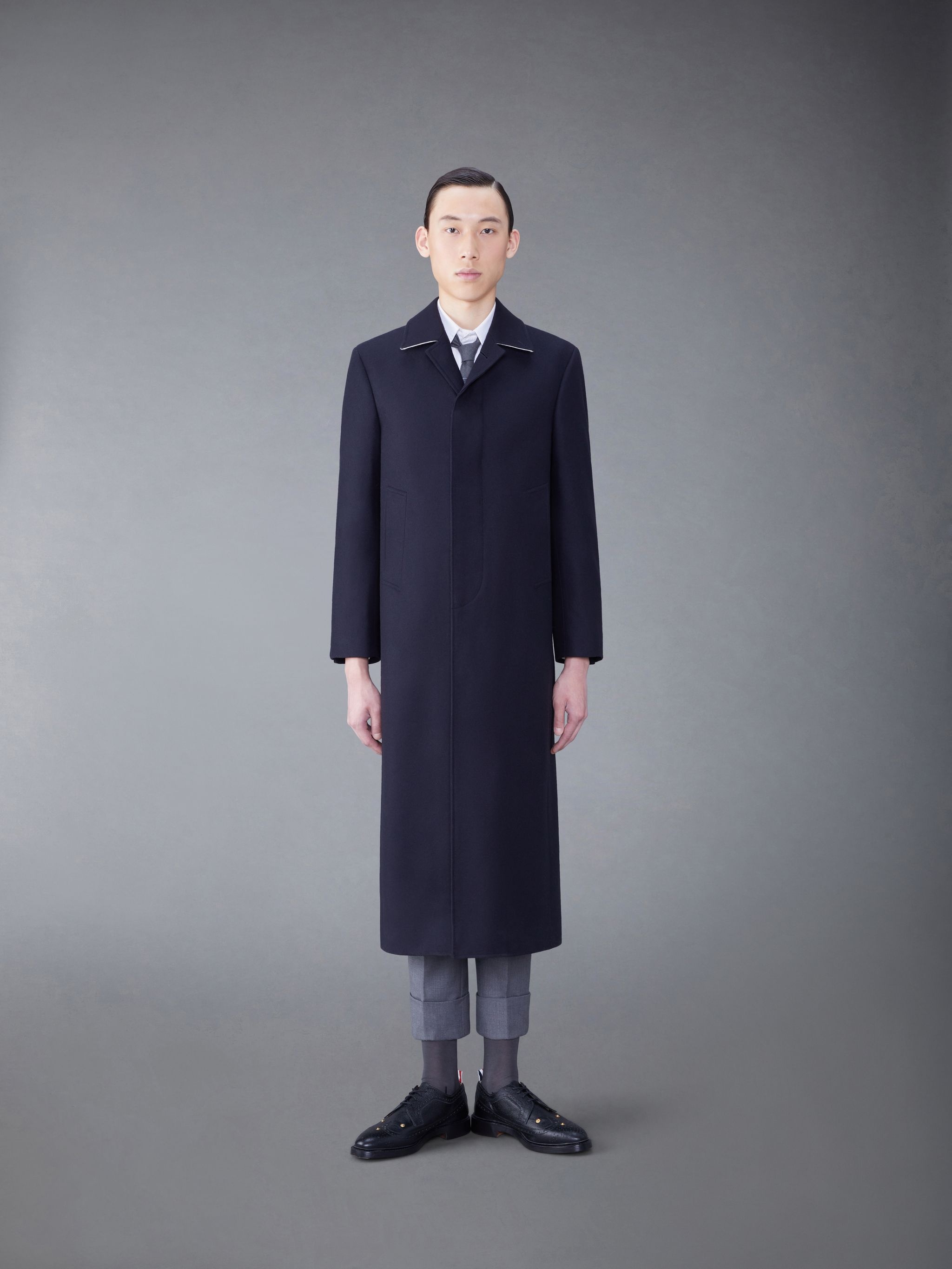 ジャケット・アウター LIGHT MELTON THE BAL COLLAR COAT(BLACK) Thom Browne Melton Button Bal Collar Coat | REVERSIBLE