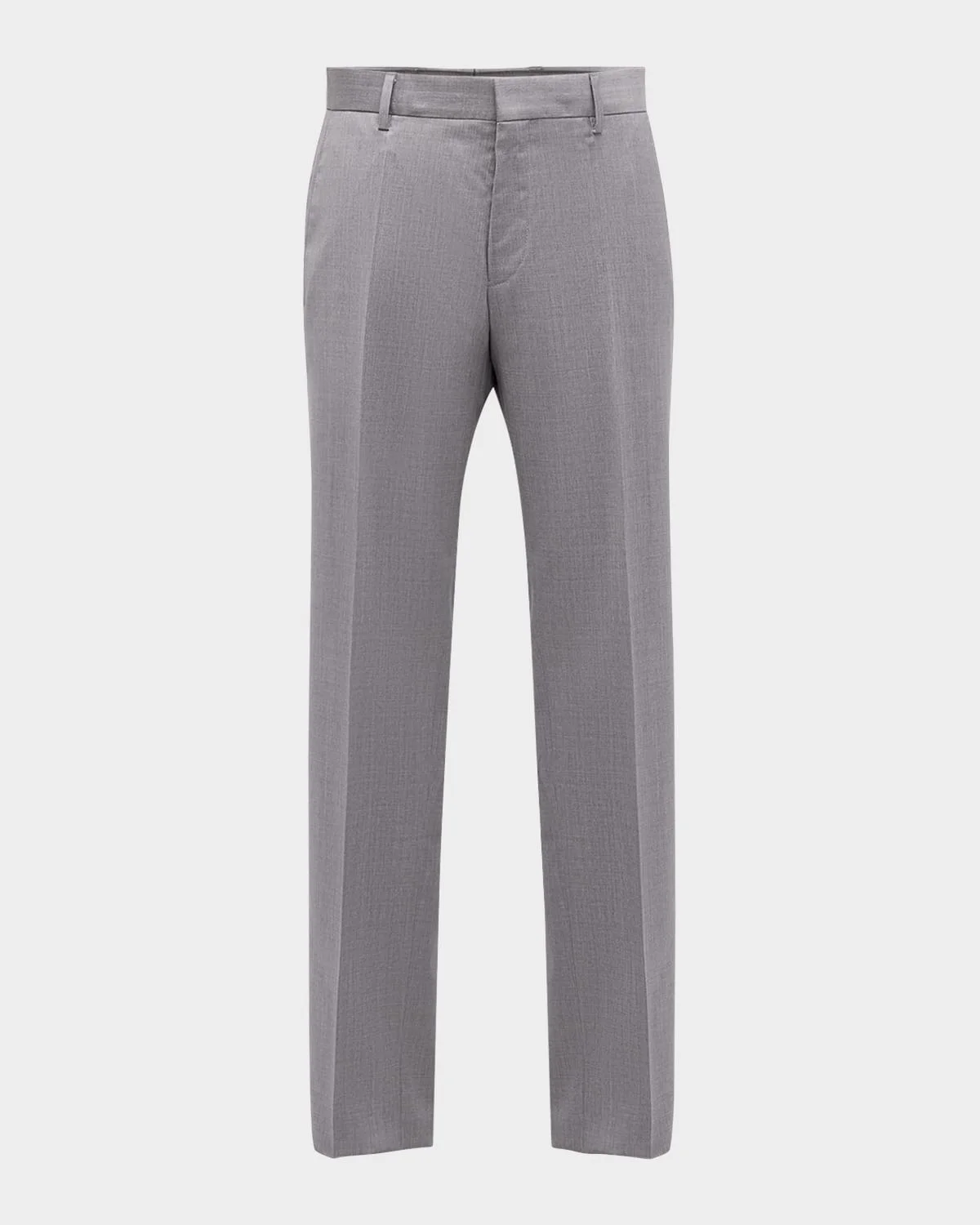 Men's Genesis Slim-Fit Wool Trousers, Light Gray - 1