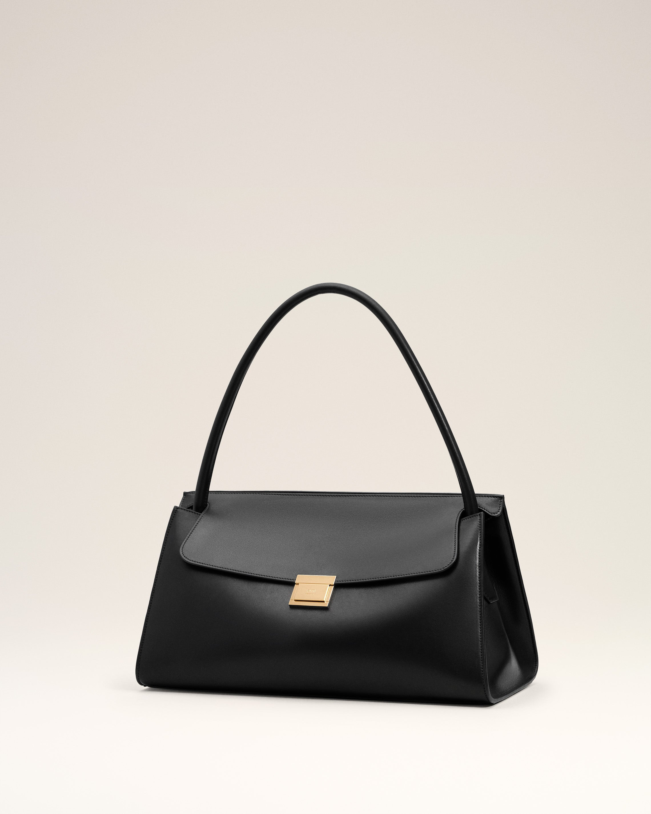 BLACK SMOOTH LEATHER MIMI BAG - 3