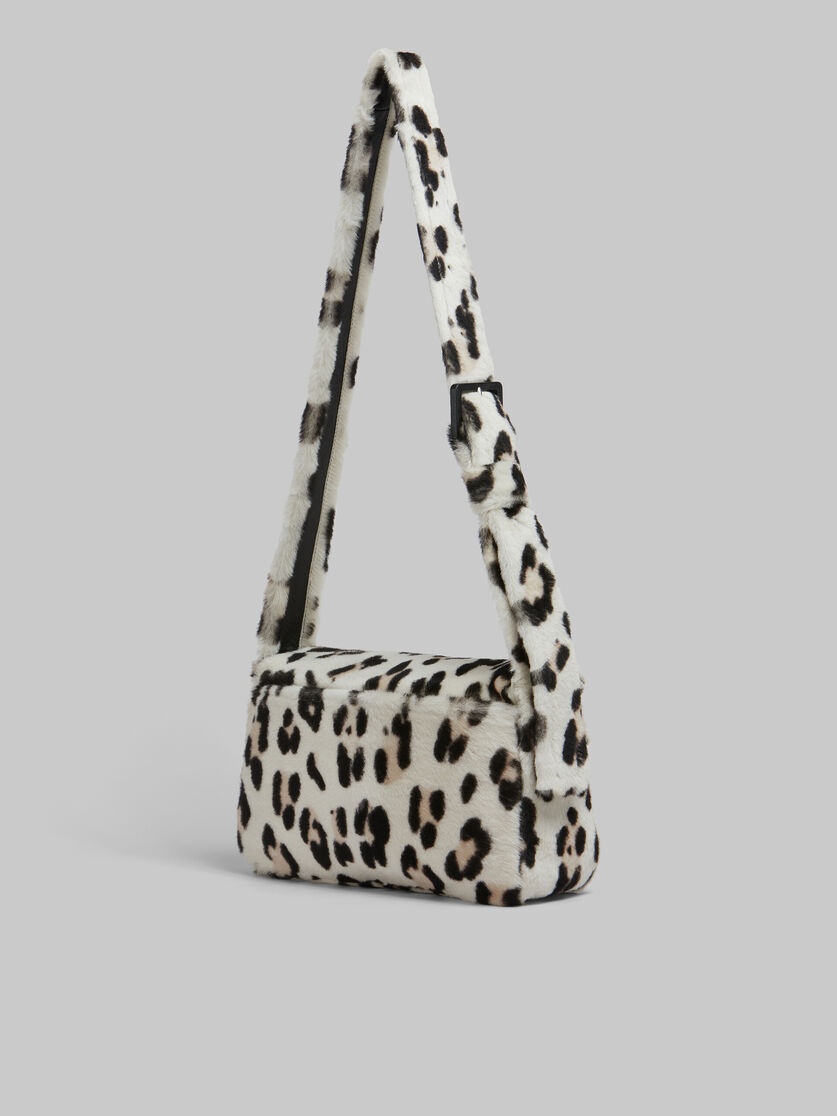 SHEARLING ANIMAL PRINT TRUNKAROO SOFT MEDIUM SHOULDER BAG - 3