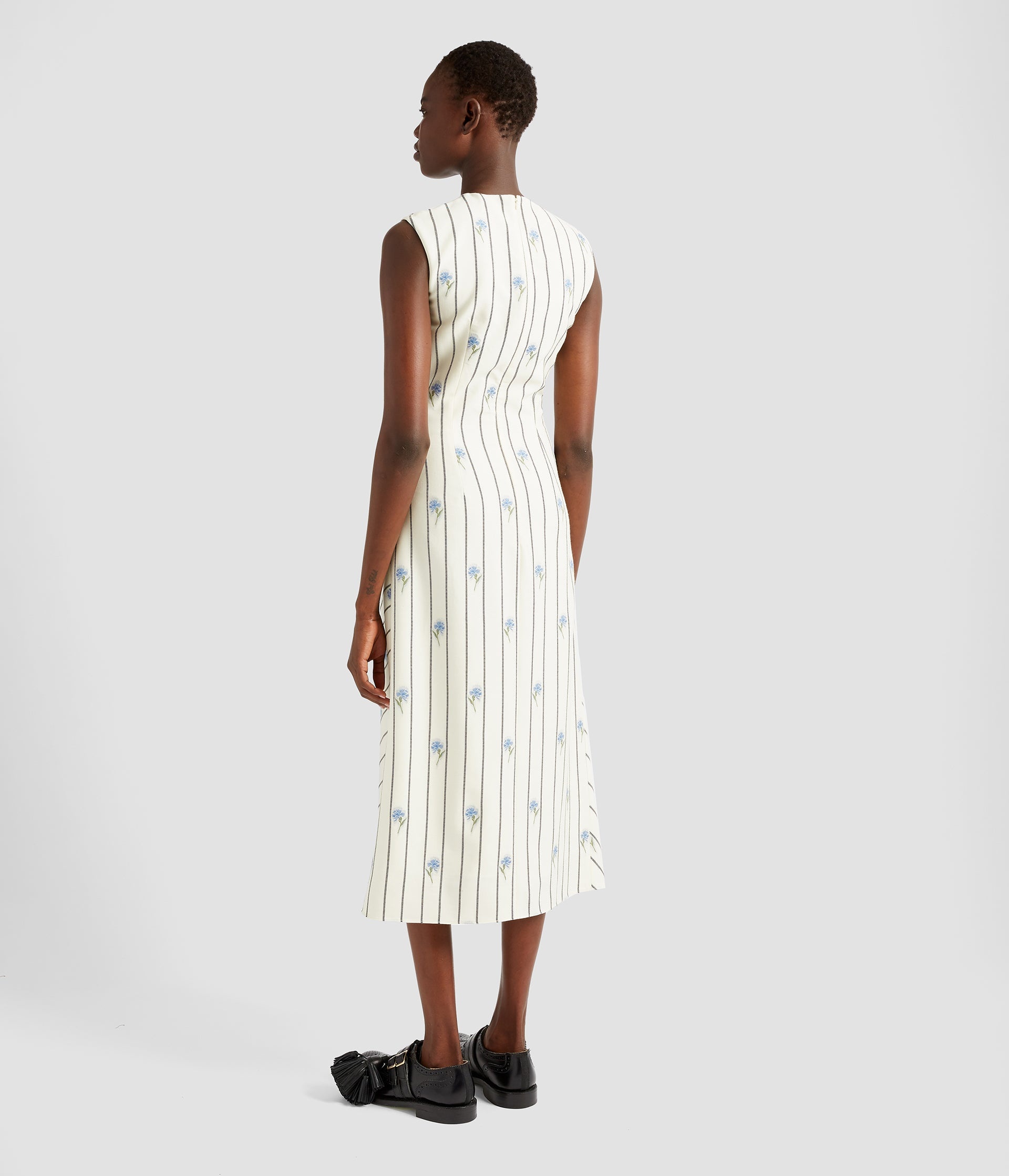 SLEEVELESS A-LINE MIDI DRESS - 3