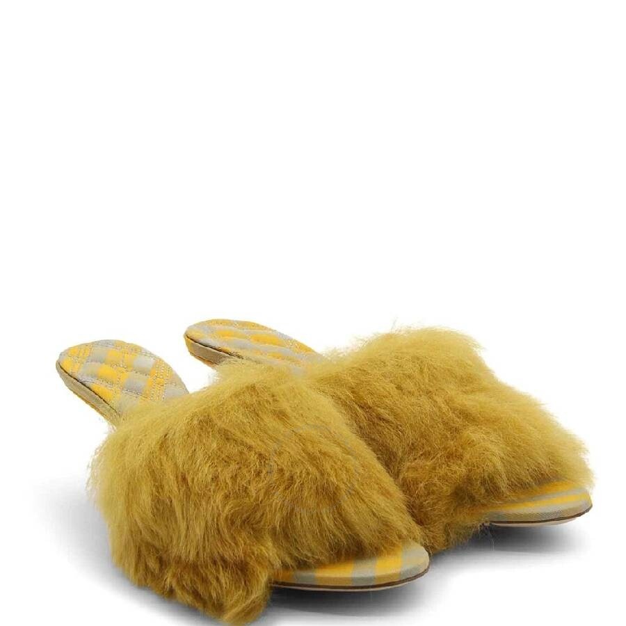 Burberry 60mm Shearling Minnie Mules - 2