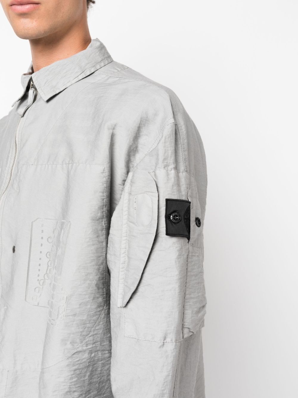 Compass-patch shirt jacket - 5