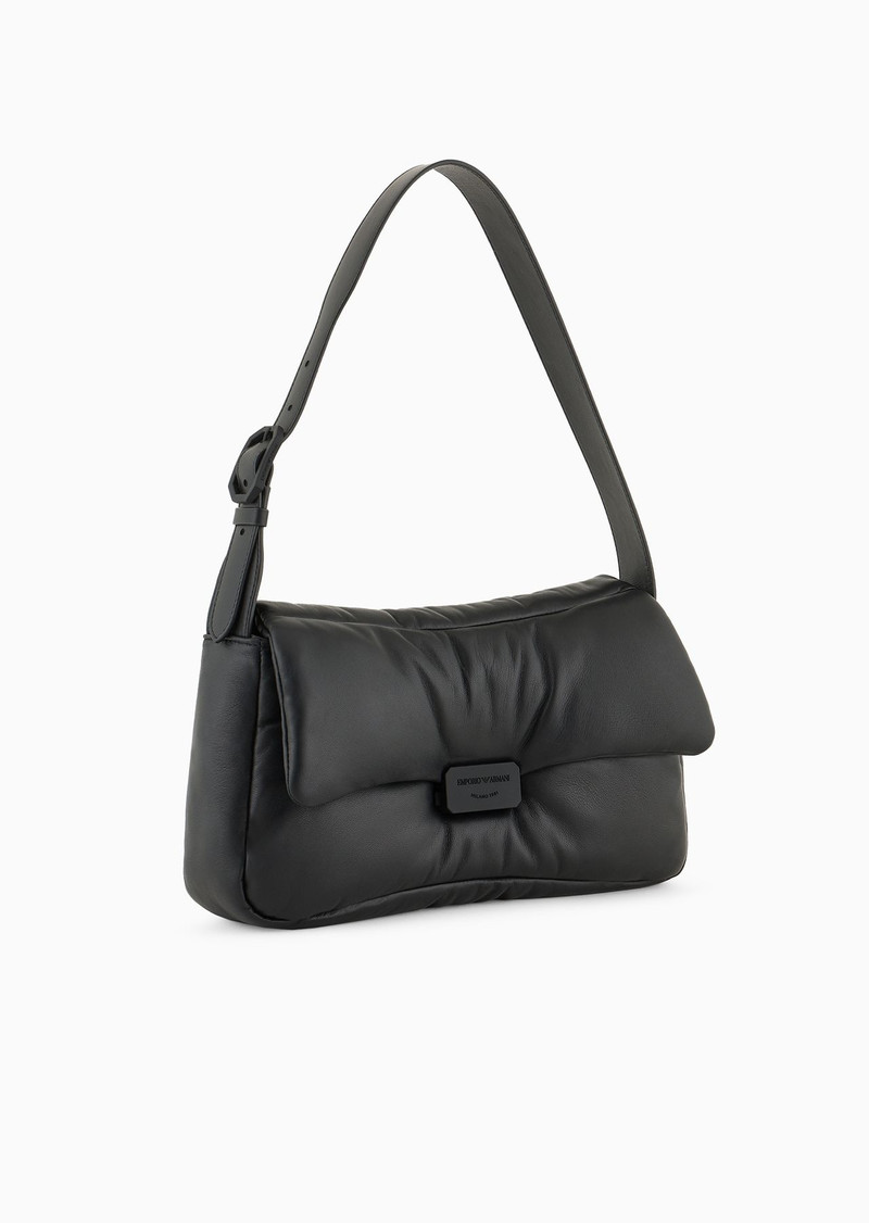 EMPORIO ARMANI Oversized baguette shoulder bag in puffy nappa leather outlook