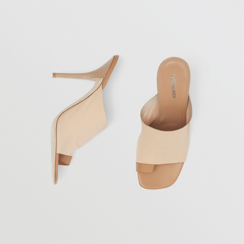 Stretch Jersey and Leather Mules 1