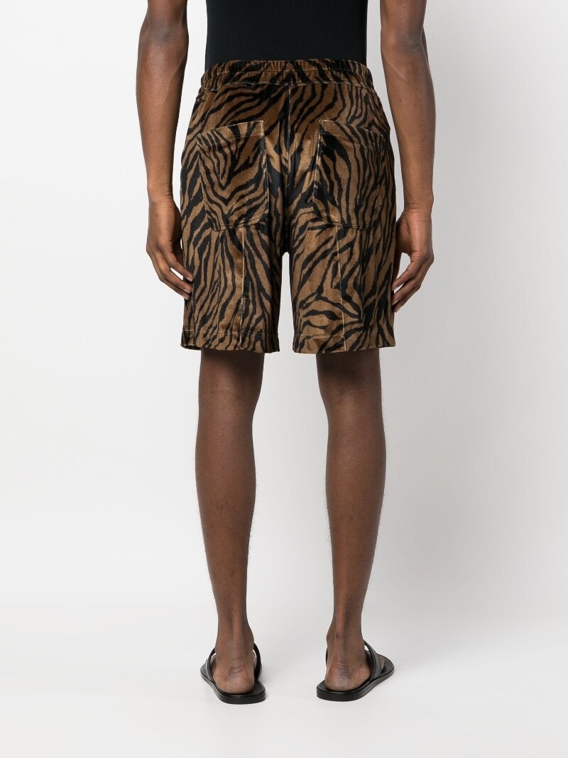 zebra-print cotton shorts - 4