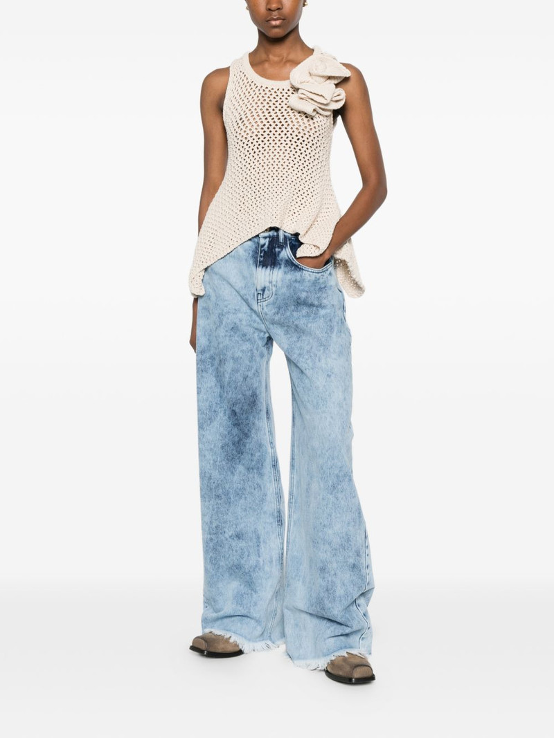 MARQUES’ALMEIDA flower asymmetric knit top outlook