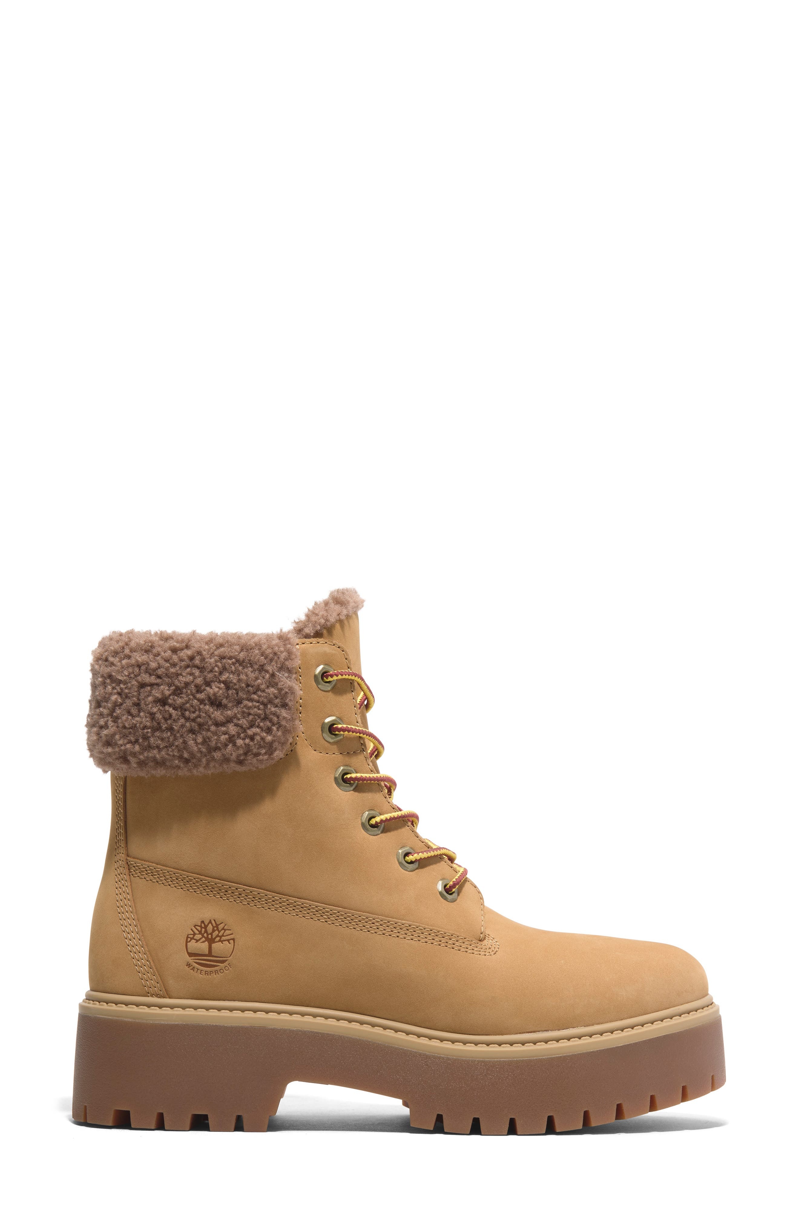Timberland Stone Street Waterproof Faux Fur Lined Platform Boot in Wheat Nubuck at Nordstrom - 2