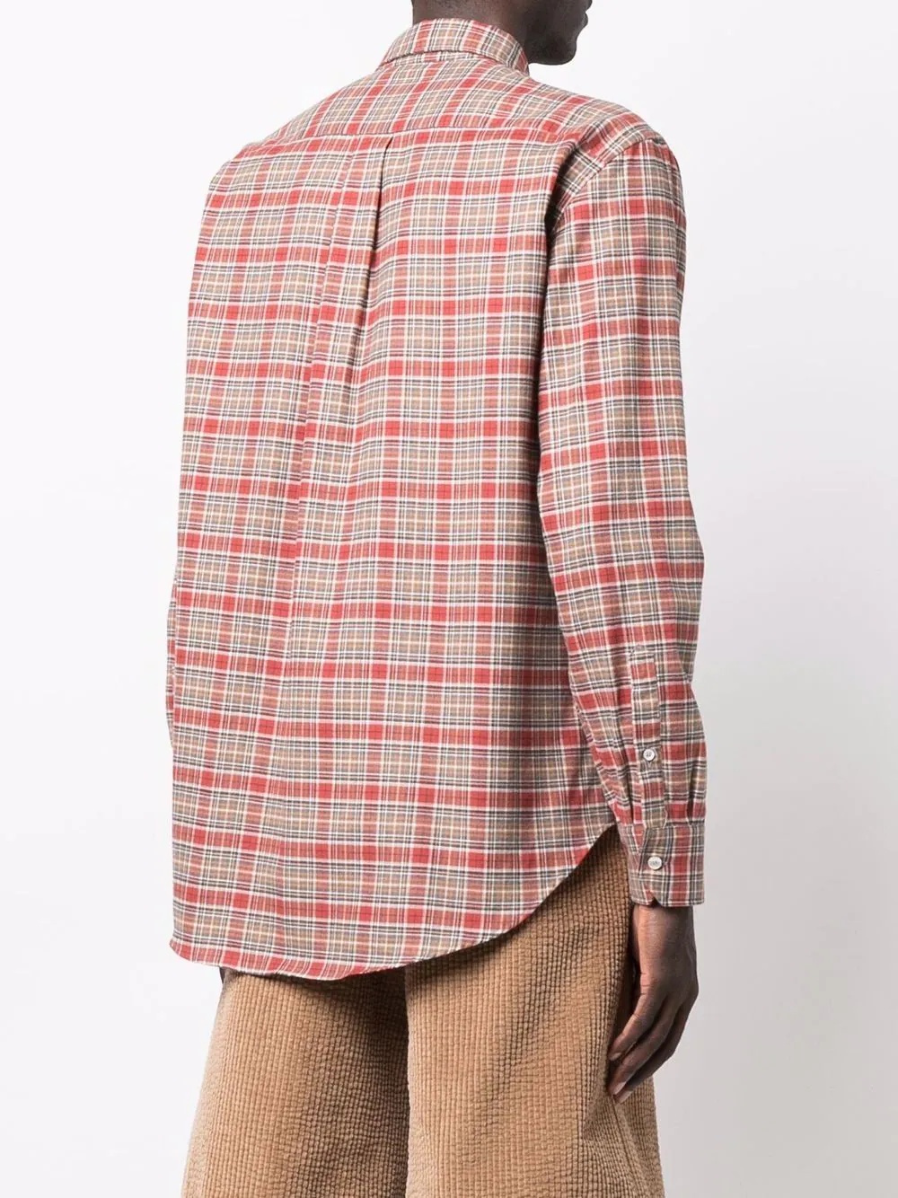 plaid-check logo-print shirt - 4