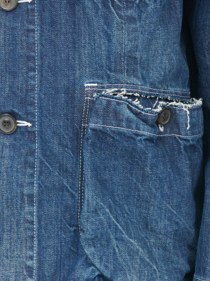 multi-pocket frayed denim jacket 3