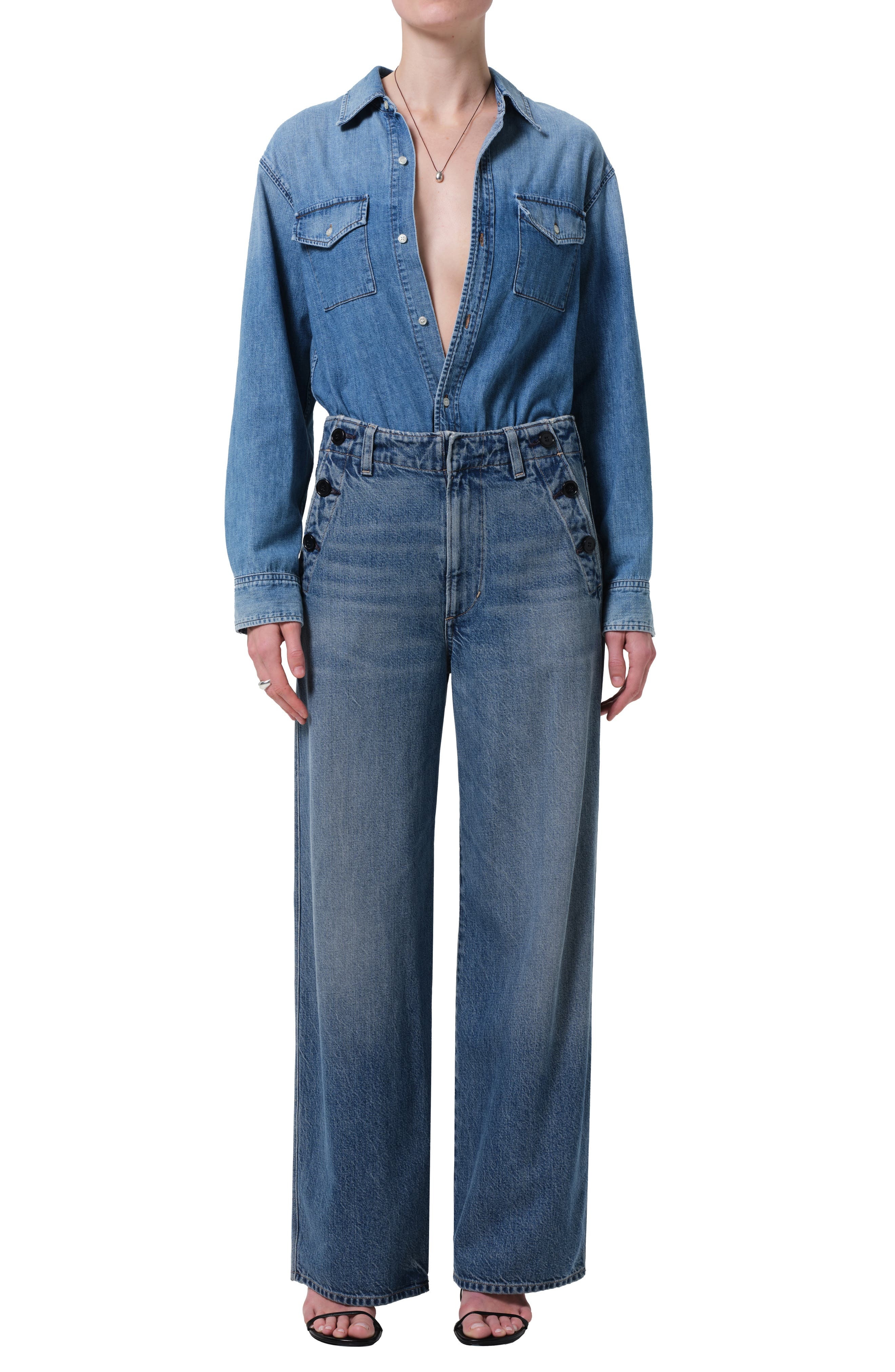Citizens of Humanity Bordwalk Wide Leg Trouser Jeans in Jete at Nordstrom - 5