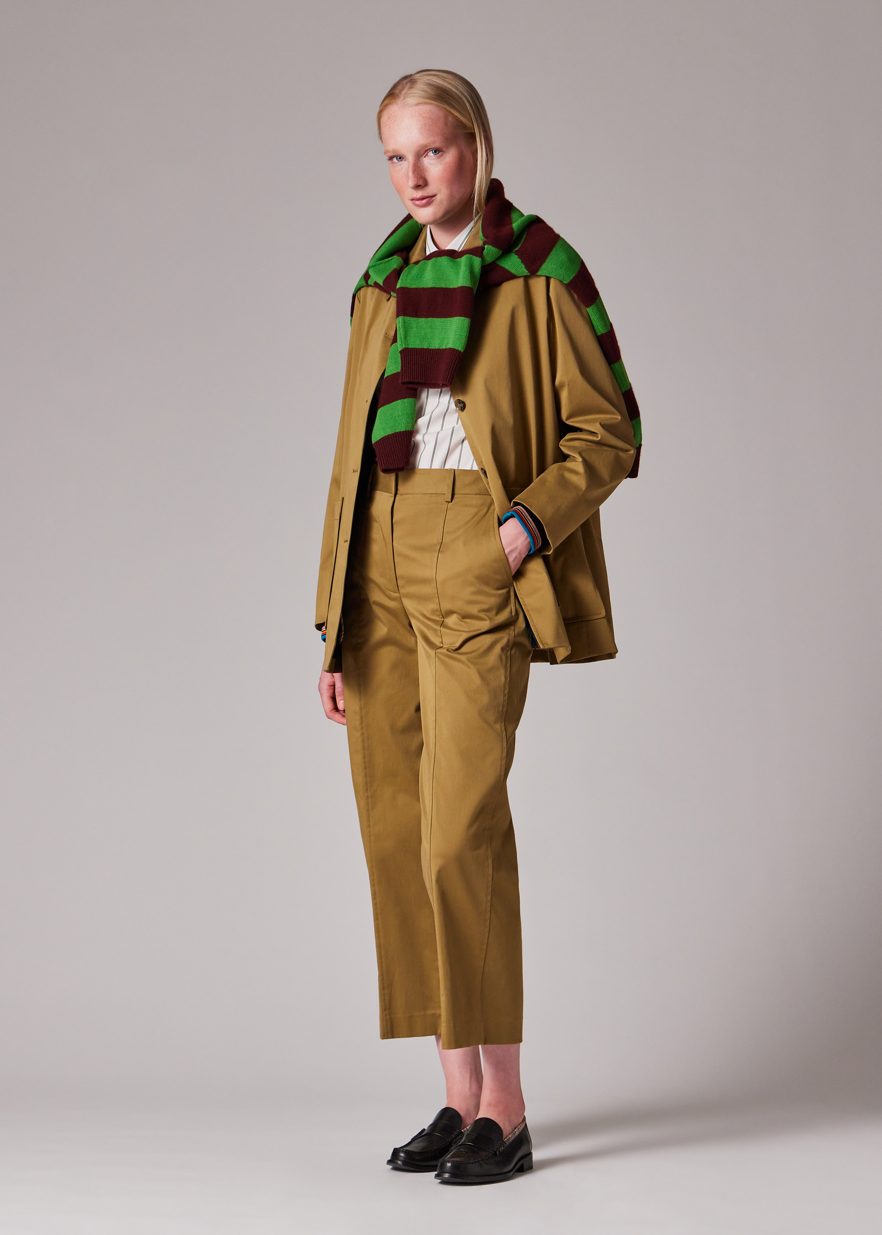 Women's Khaki Cotton-Blend Co-ord - 8