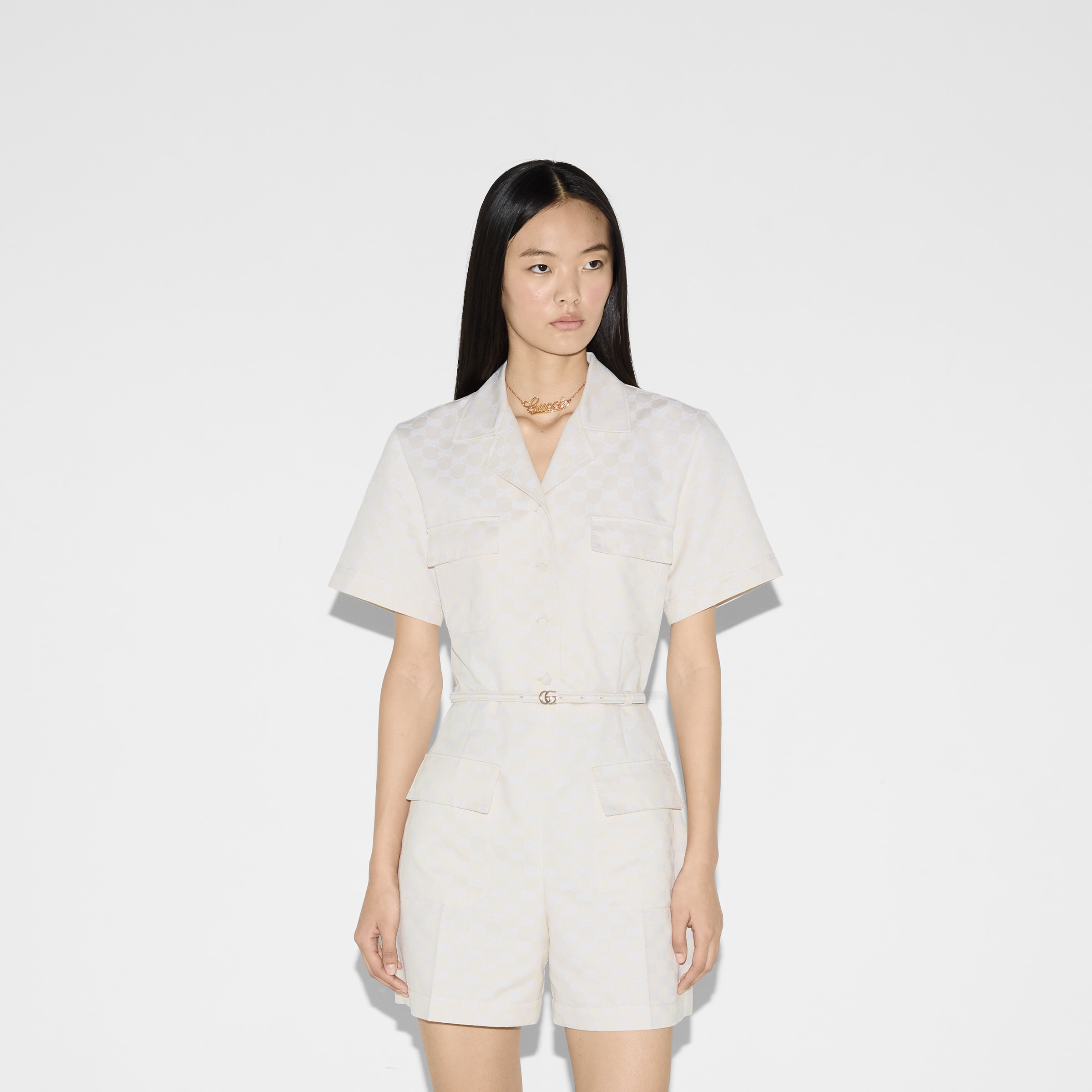 GG cotton gabardine jumpsuit - 3