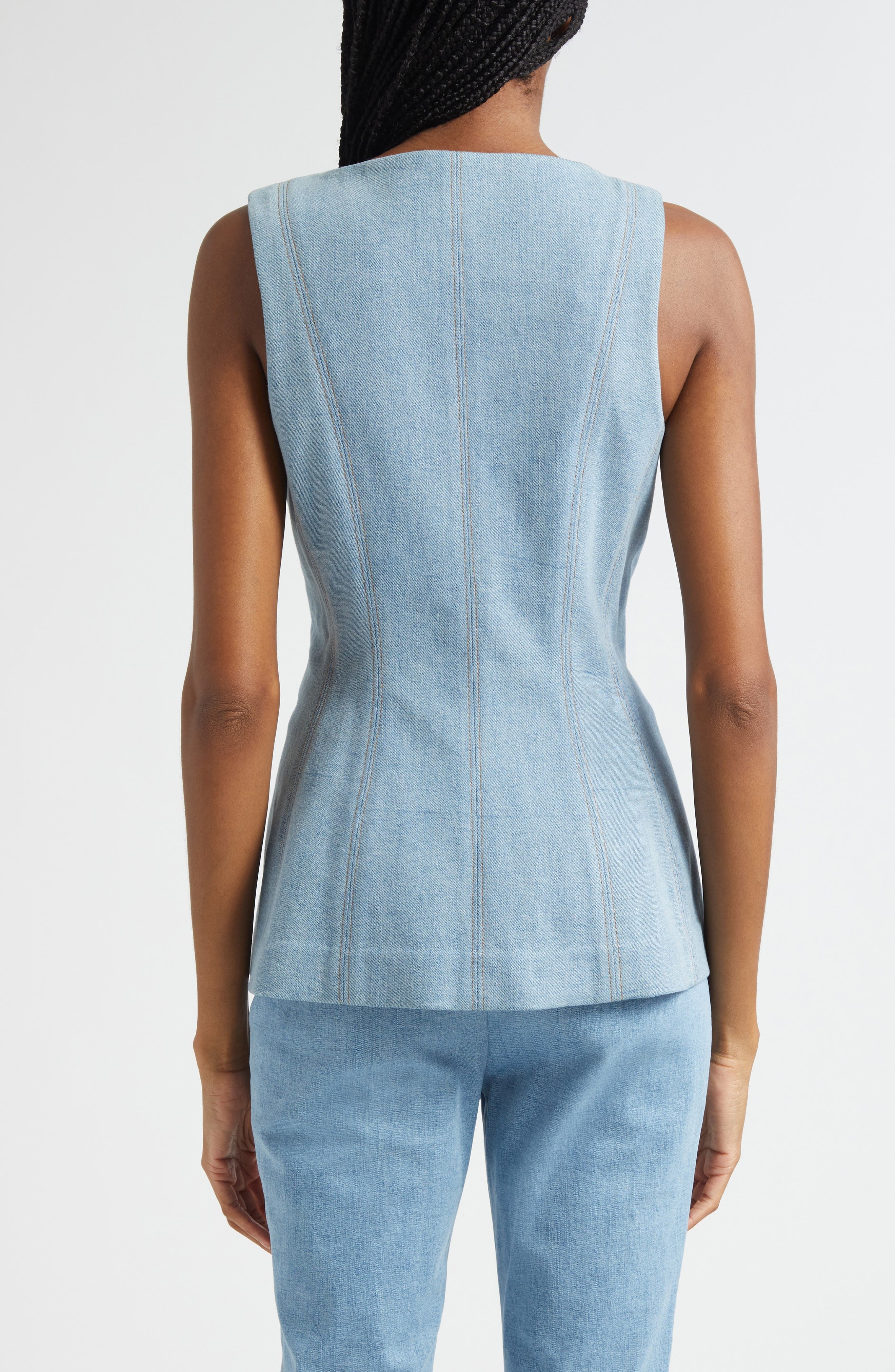 Veronica Beard Avalina Denim Vest in Blue Mirage at Nordstrom - 3