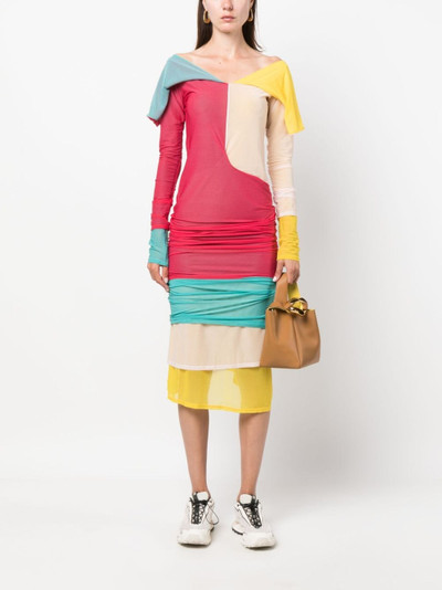 Kiko Kostadinov panelled-design long-sleeve dress outlook