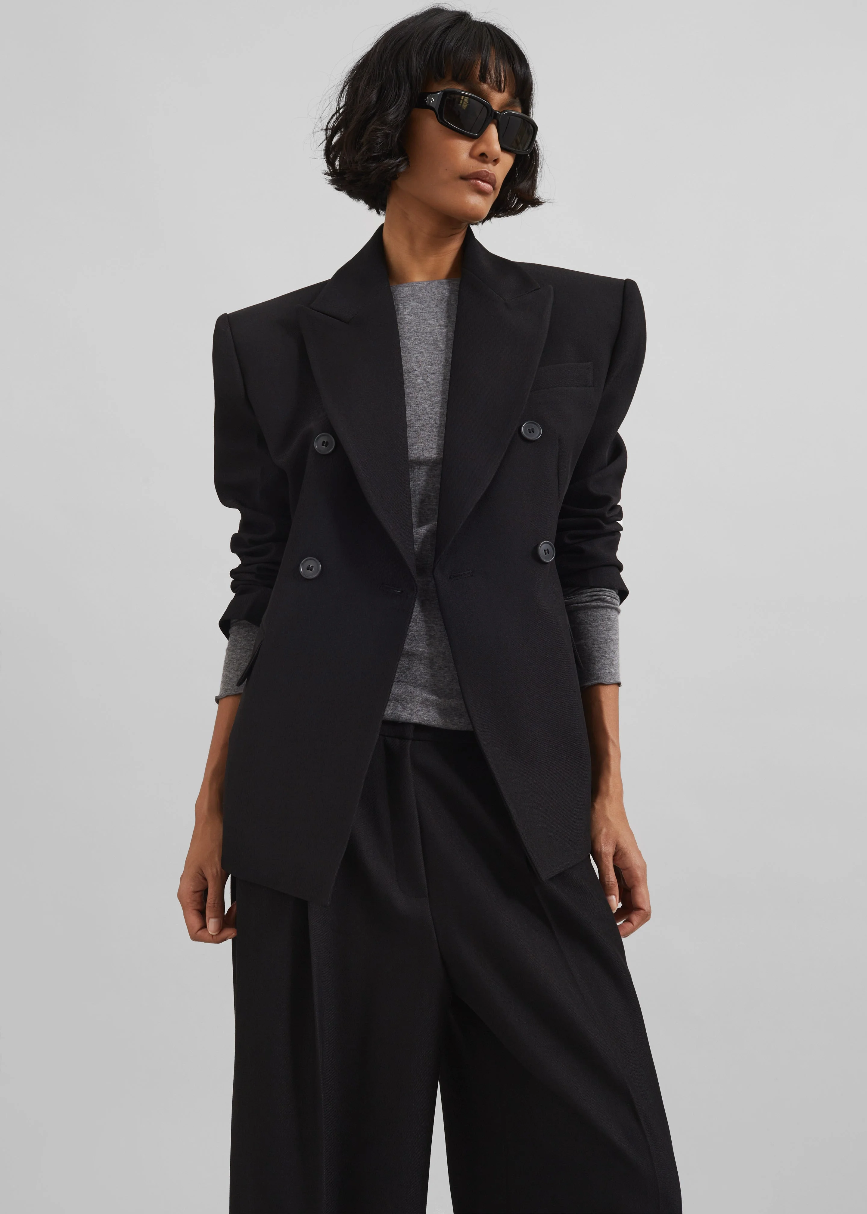 Doyer Cinched Blazer - Black - 1