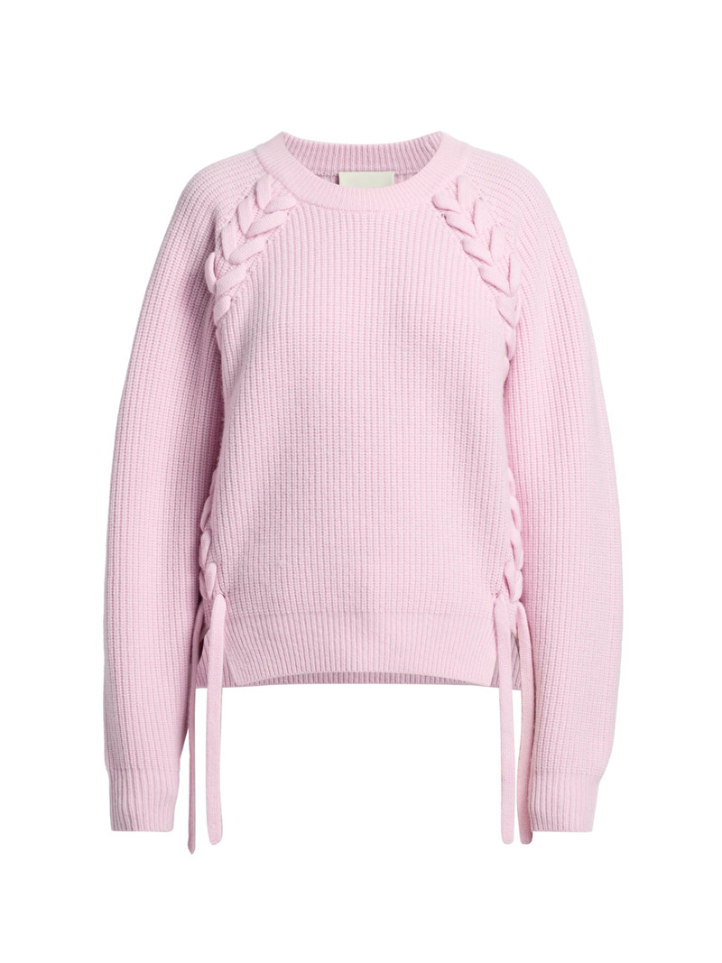 Women's Tulliam Lace-Up Wool-Cashmere Sweater - Pink 1