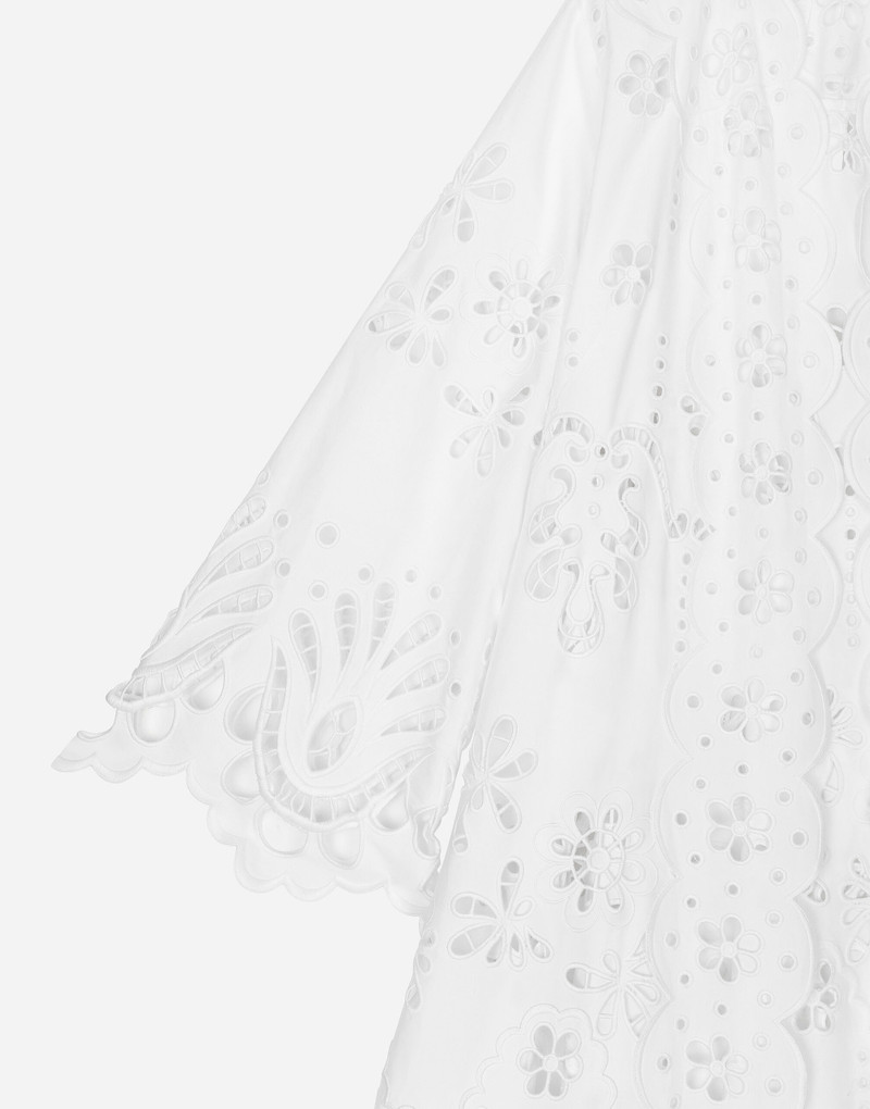 Dolce & Gabbana Cotton robe coat with macramé embroidery outlook