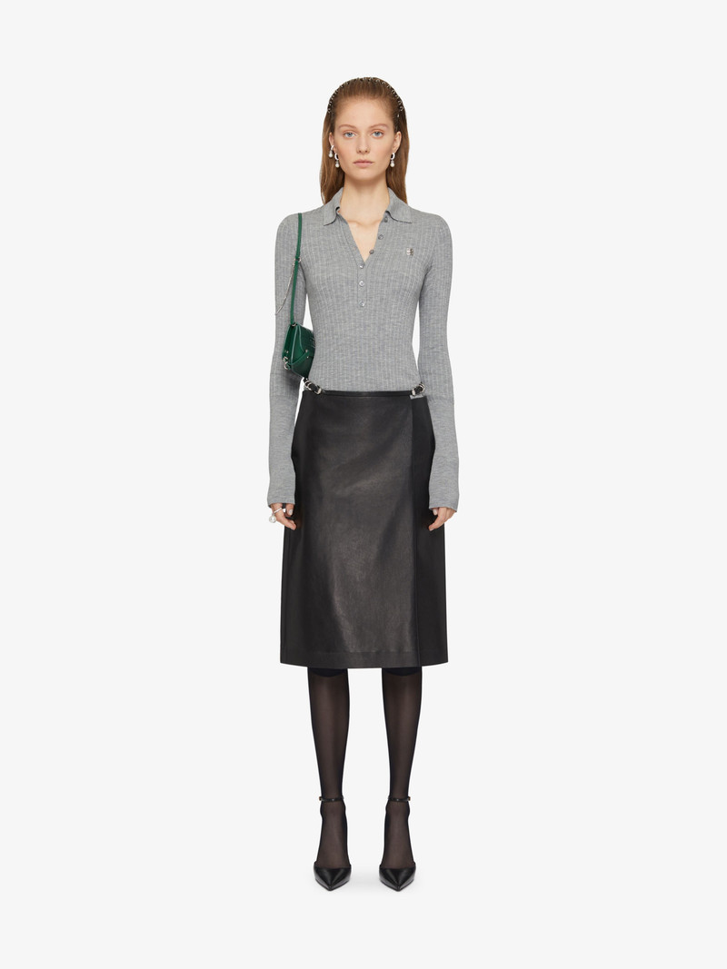Givenchy VOYOU WRAP SKIRT IN LEATHER outlook