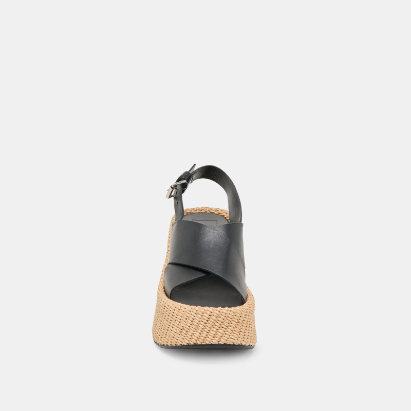 SKYLAR WEDGES BLACK LEATHER 7