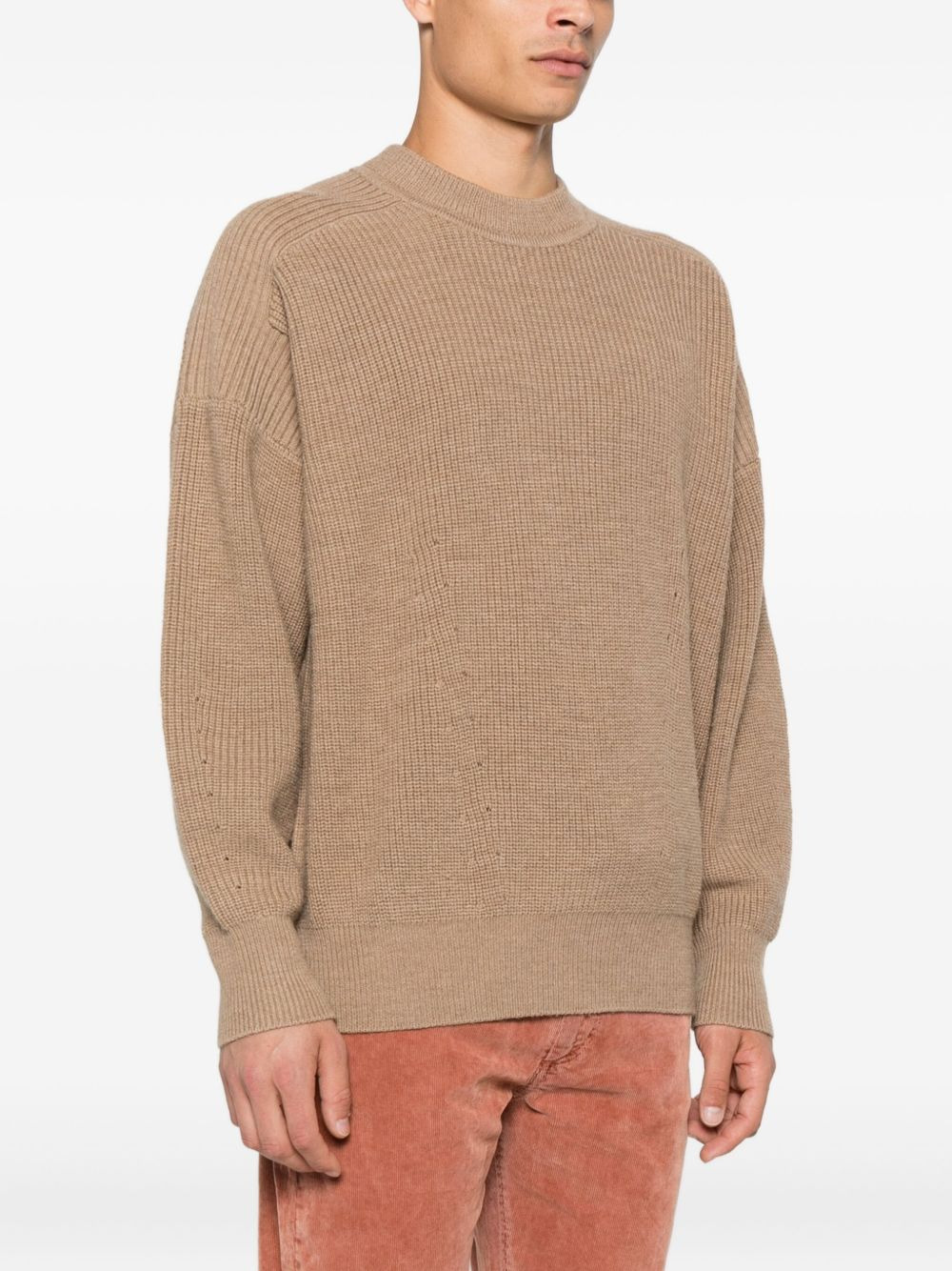 ribbed crew-neck sweater - 3