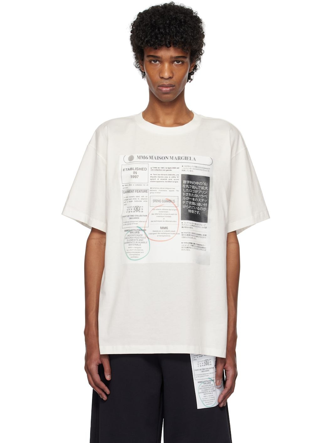 White Newspaper Print T-shirt - 1