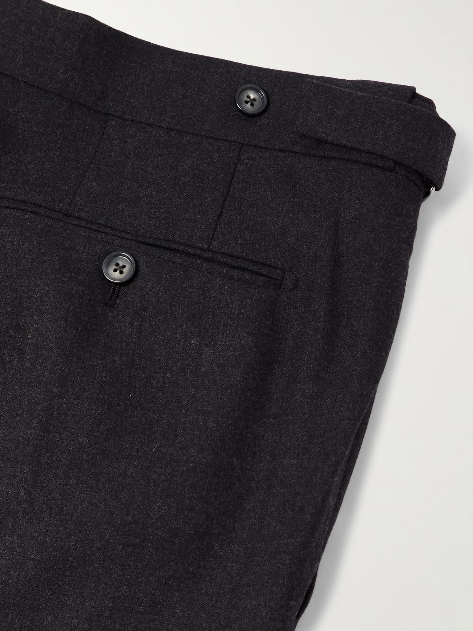 Dyllan Slim-Fit Straight-Leg Stretch-Wool Flannel Trousers Black - 5