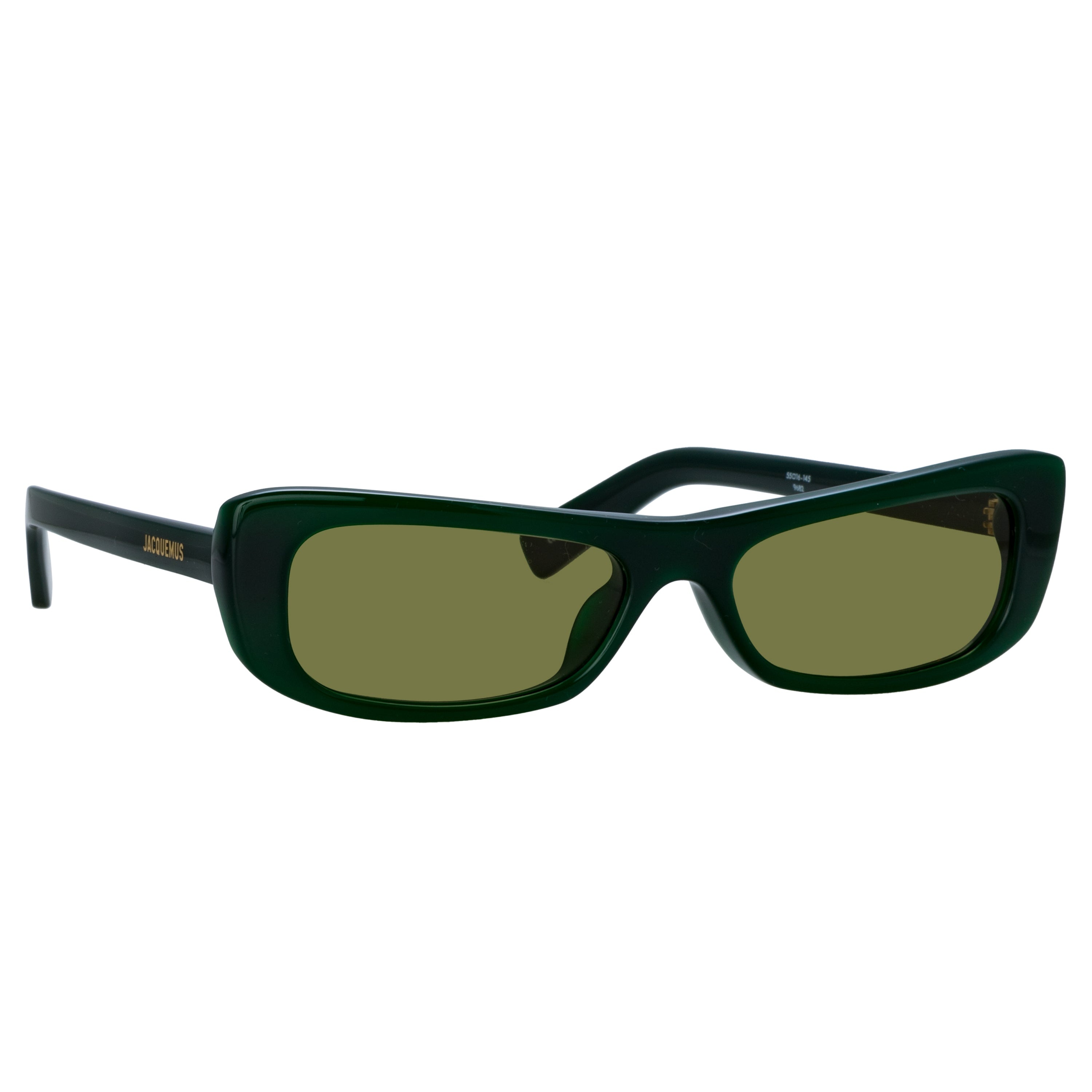 Capri Rectangular Sunglasses in Matt Green - 3