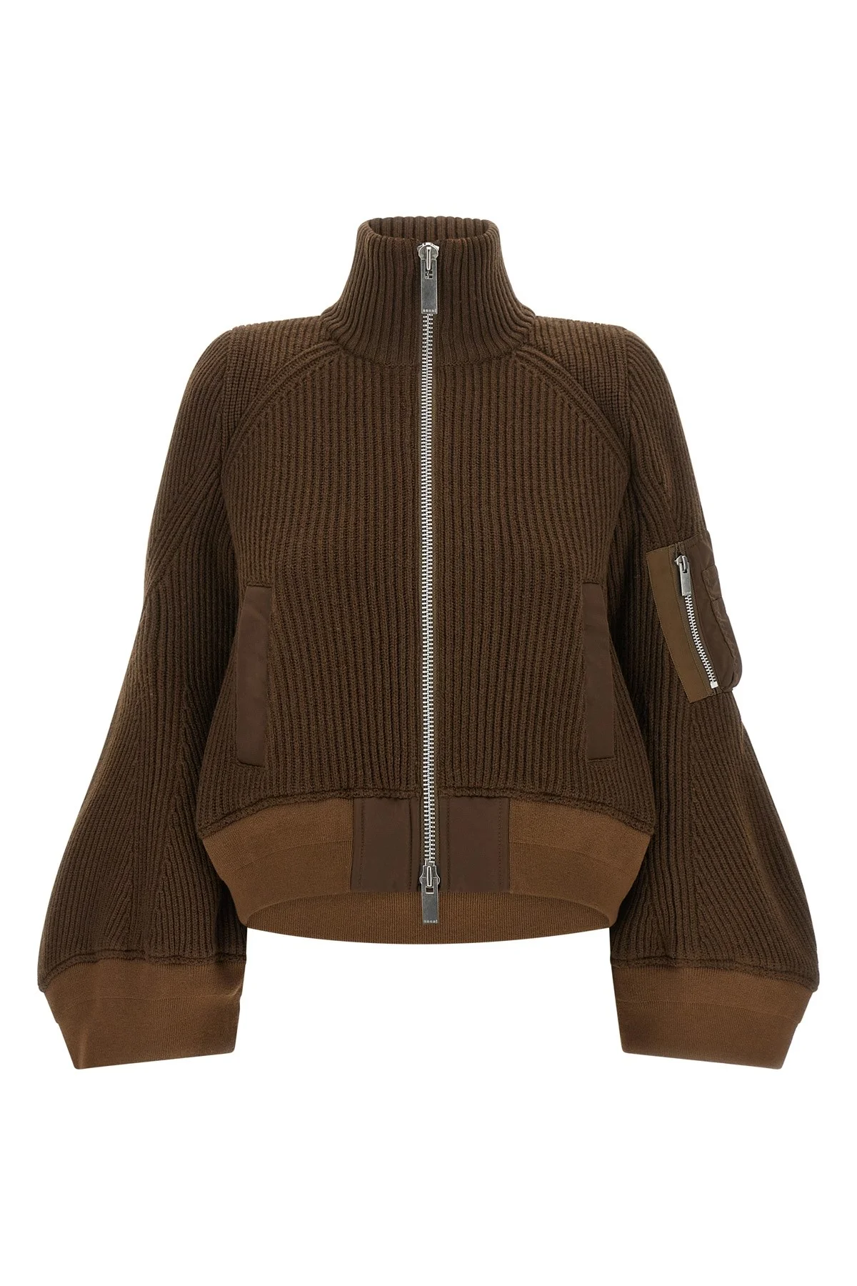 'Nylon Twill X Wool Knit' Blouson - 1