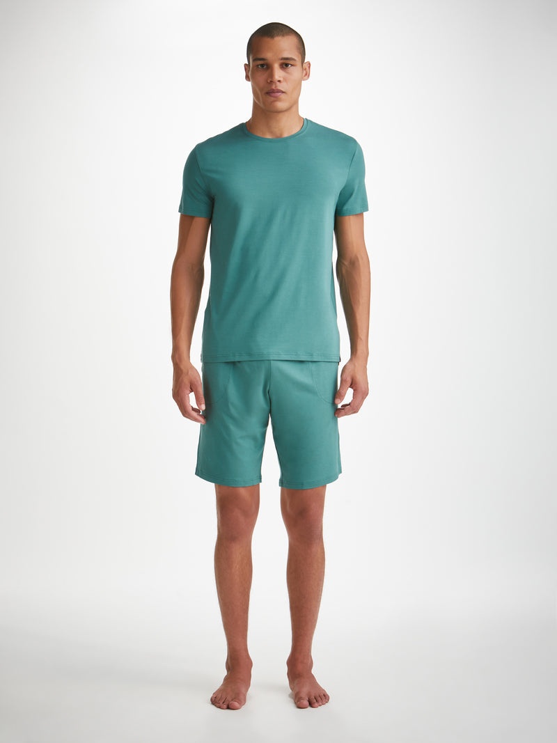 Men's Lounge Shorts Basel Micro Modal Stretch Teal - 3