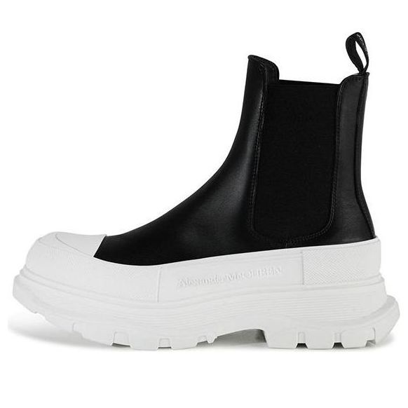 Alexander McQueen Leather Chunky Chelsea Boots 'Black White' 705672WHZ611071 - 1