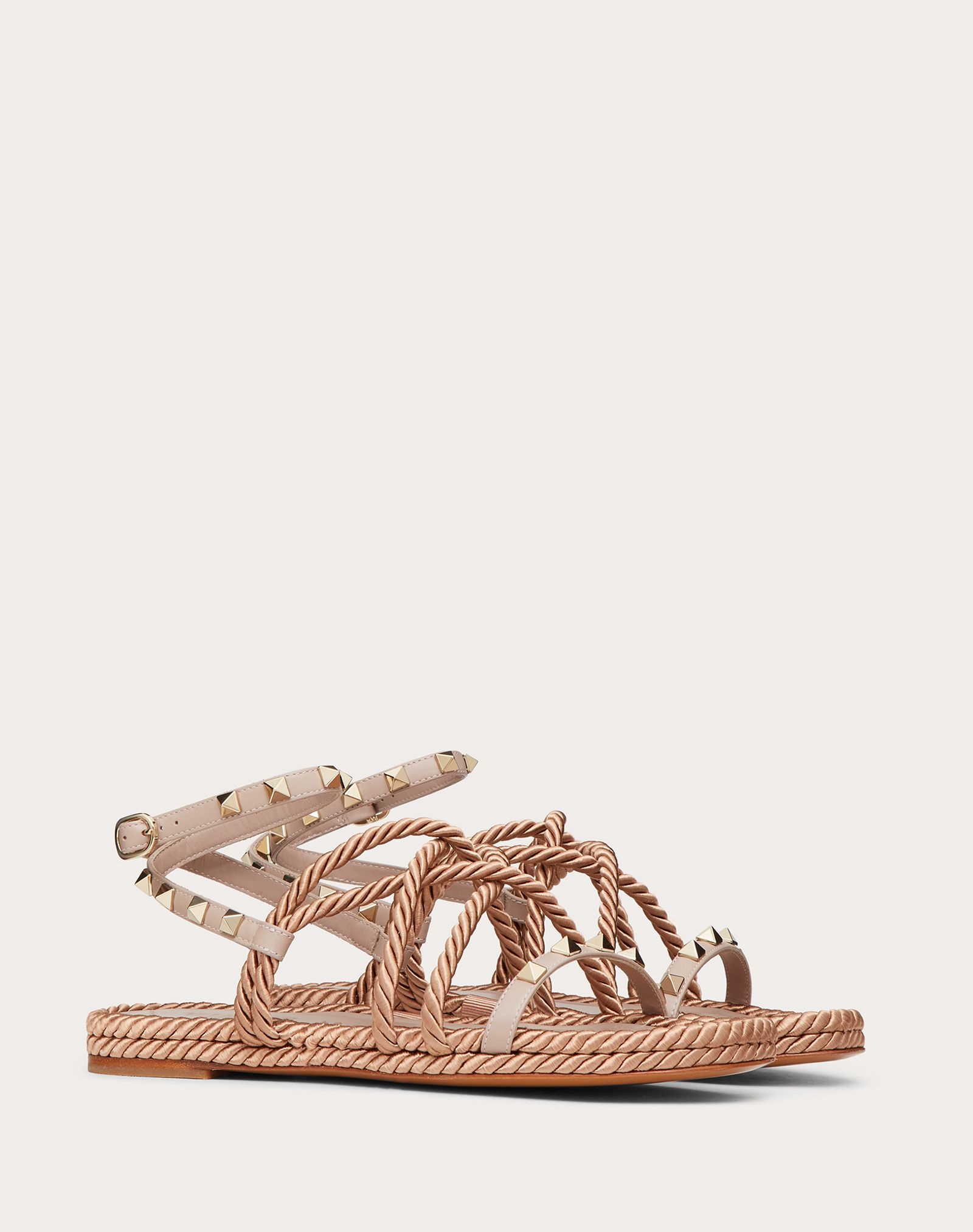 Rockstud Flat Ankle Strap Calfskin Sandal - 2