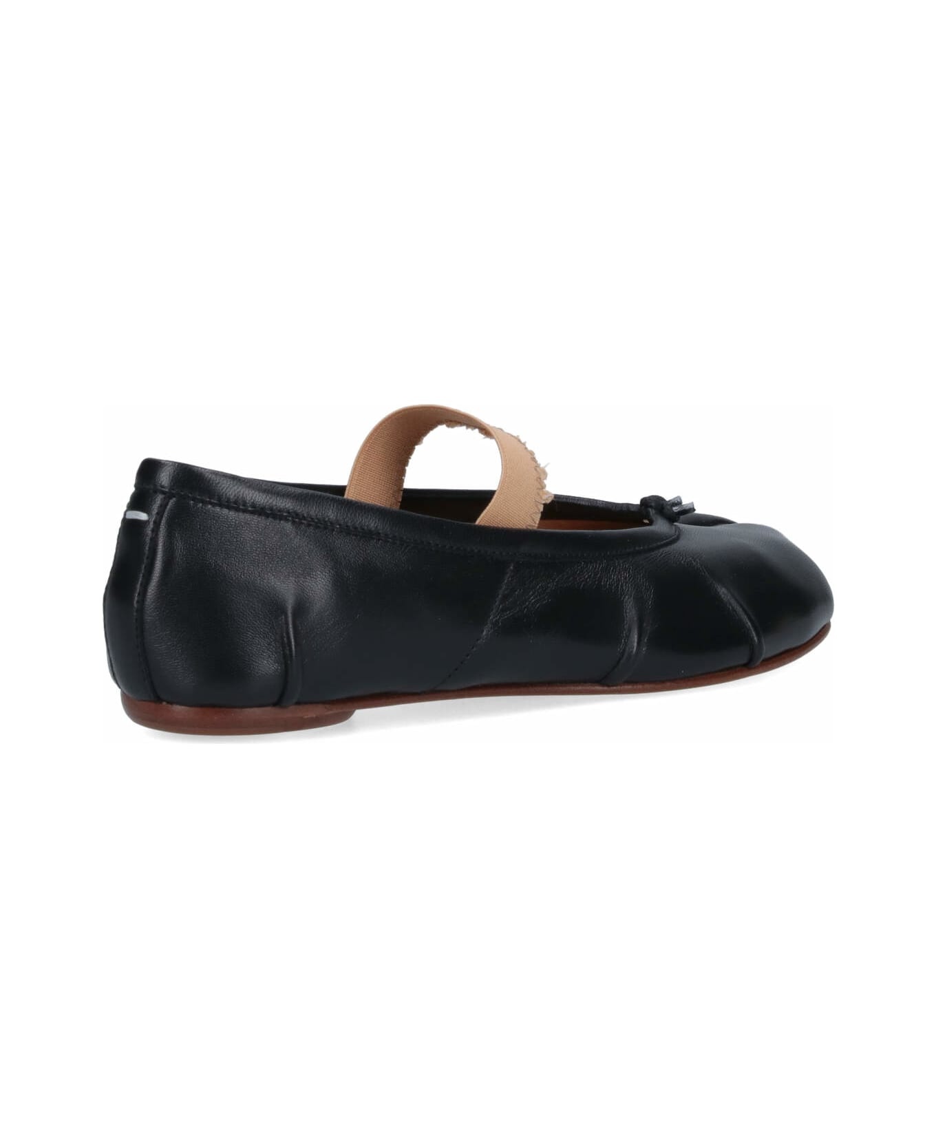 'tabi' Black Nappa Ballet Flats - 4