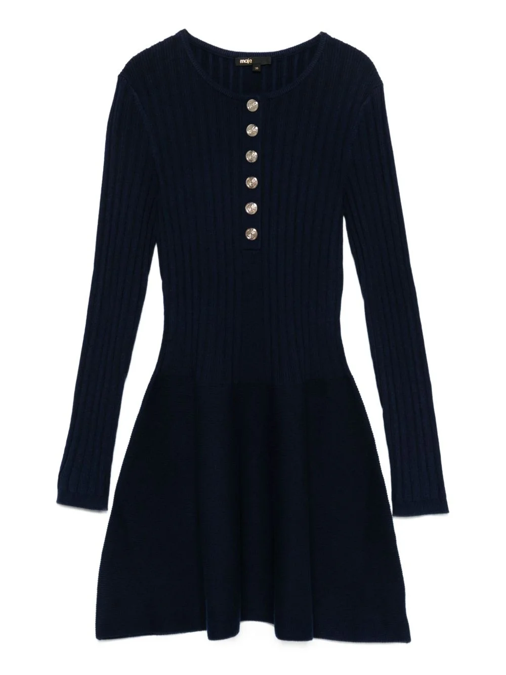 ribbed button-front dress - 1
