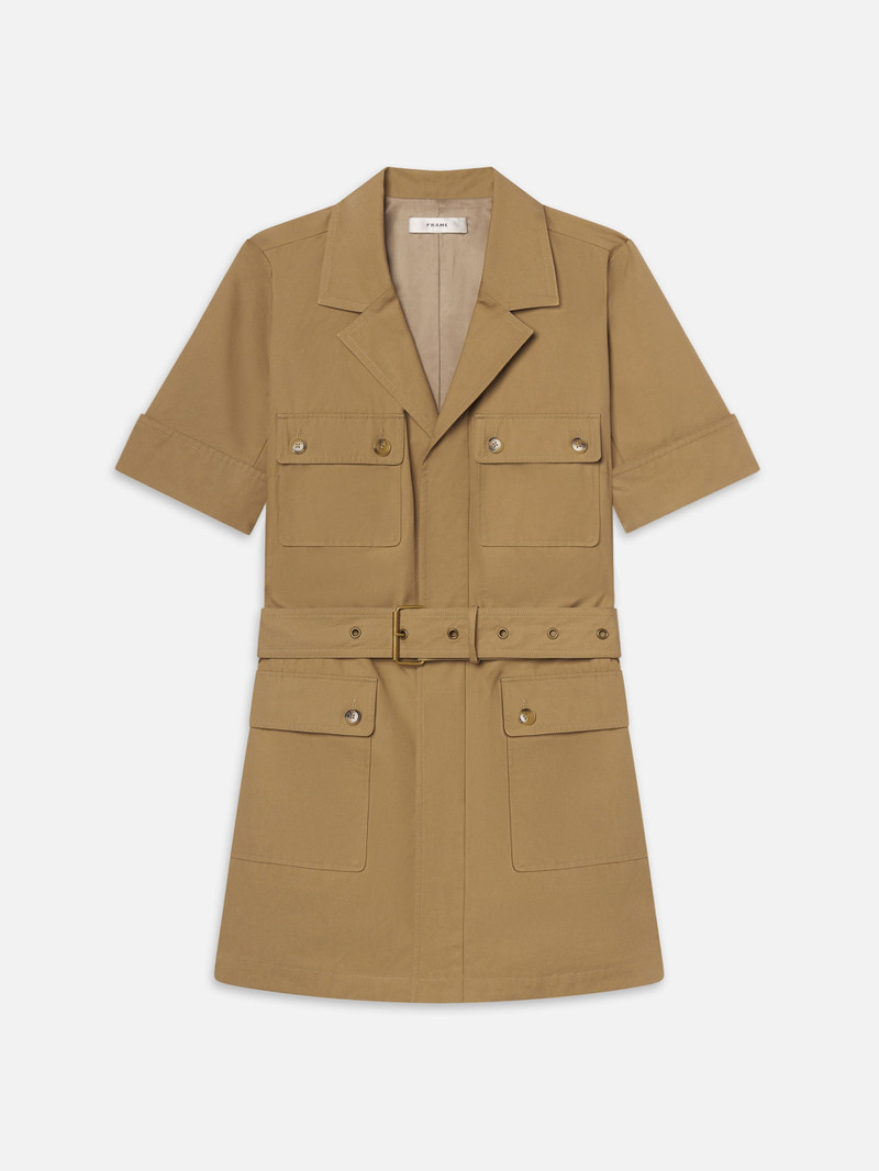 The Utility Dress in Khaki Tan 1