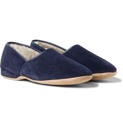 Derek Rose Crawford Shearling-Lined Suede Slippers outlook