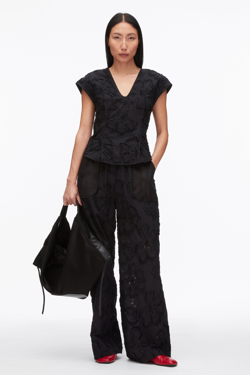 Embroidered Cap Sleeve Top 1