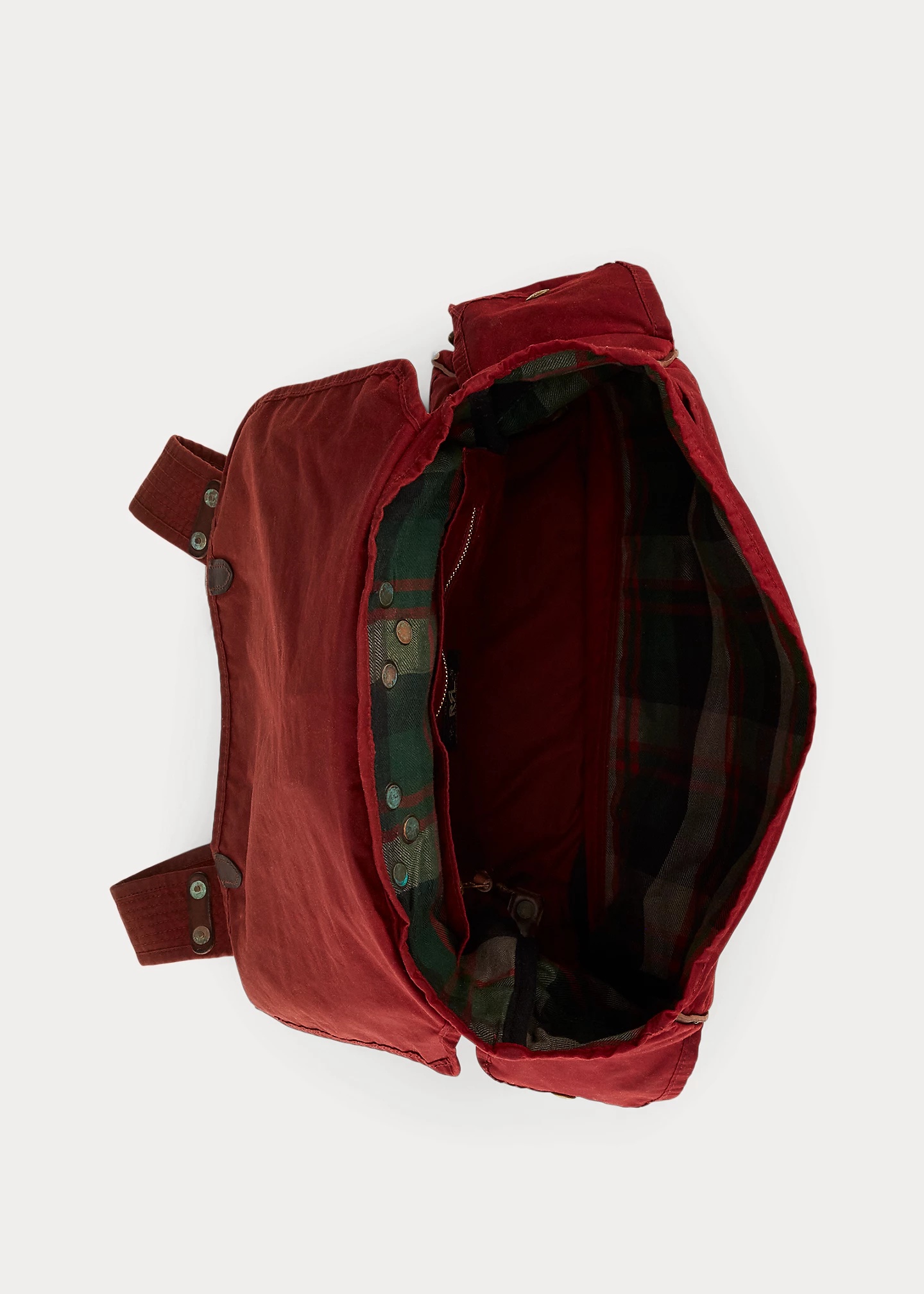 Leather-Trim Oilcloth Backpack - 4