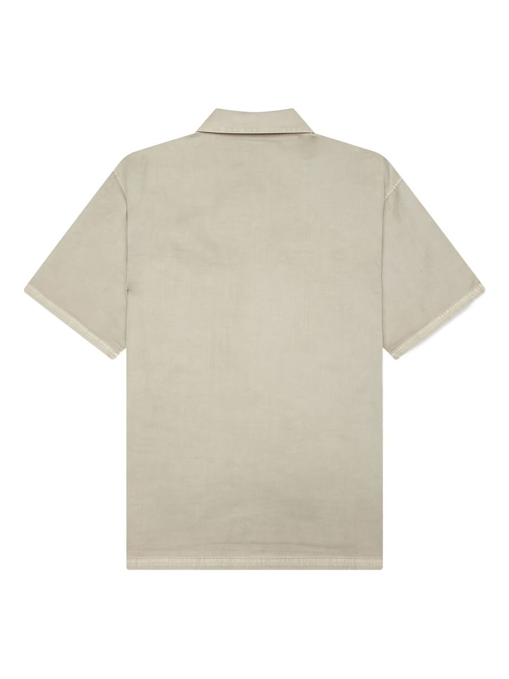 Short Sleeve Cotton Overshirt - Beige - 2