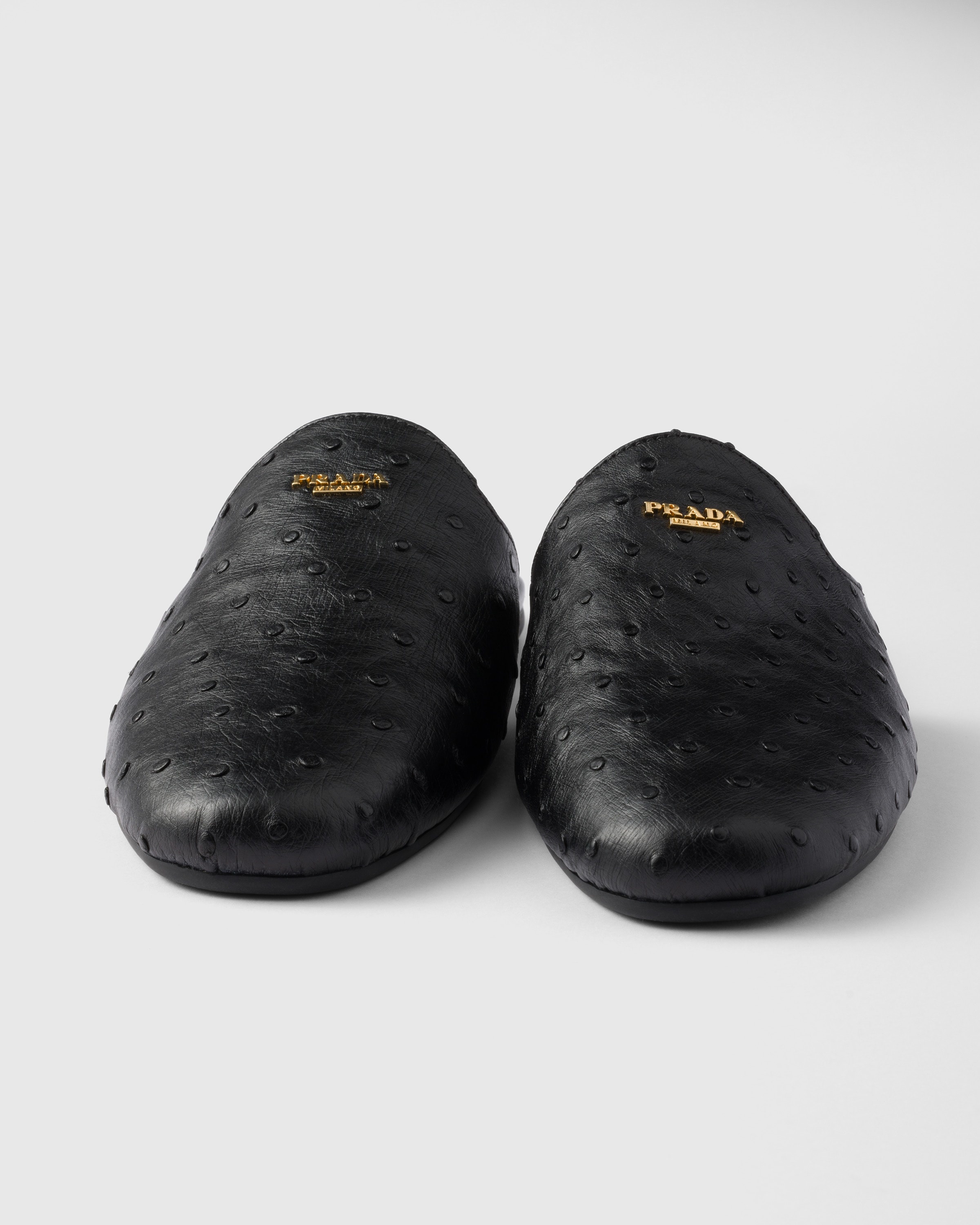 Ostrich leather mules - 5