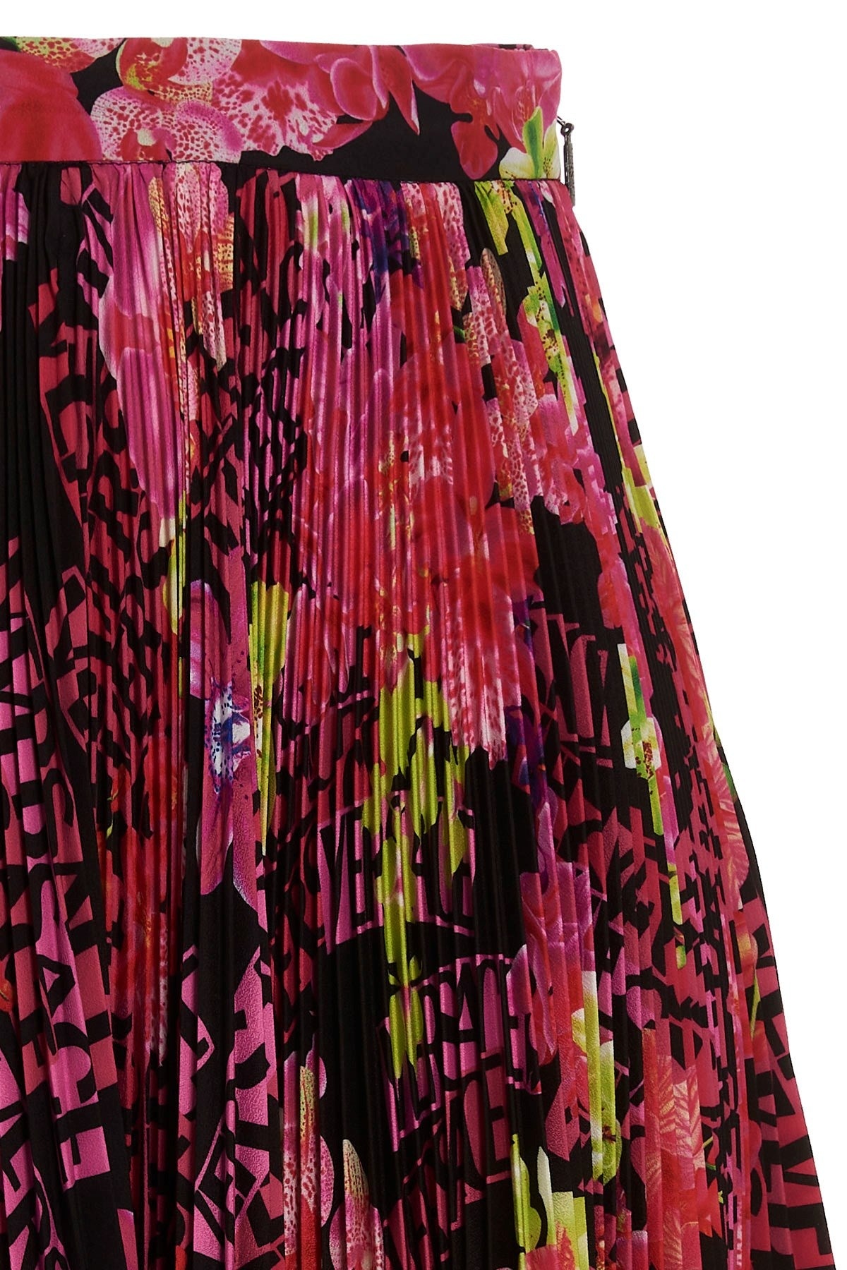 VERSACE 'Orchid Versace’ skirt Multicolor 10087421A06392 Versace Outlet: Orchid skirt in pleated fabric - Multicolor