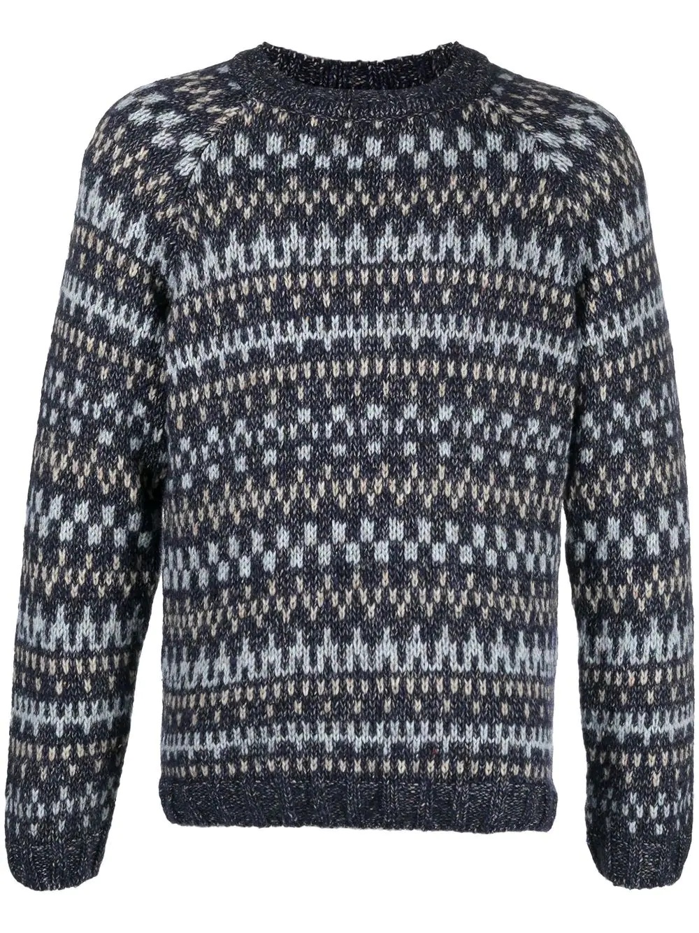 patterned intarsia-knit crew-neck jumper - 1